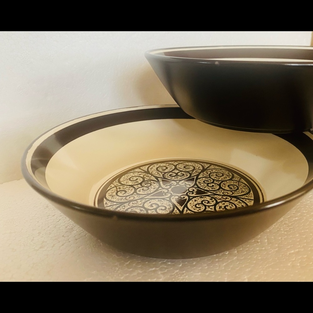 Mikasa Studio Kraft Escadrille Salad/Cereal / Dessert Bowls  6 3/4” .. Set Of 3 - Picture 4 of 8